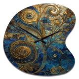 Blue And Gold Melodies Of Boho II - Asymmetric Metal Wall Clock