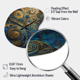 Blue And Gold Melodies Of Boho II - Asymmetric Metal Wall Clock