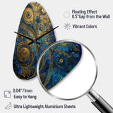 Blue And Gold Melodies Of Boho II - Asymmetric Metal Wall Clock