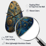 Blue And Gold Melodies Of Boho II - Asymmetric Metal Wall Clock