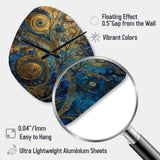 Blue And Gold Melodies Of Boho II - Asymmetric Metal Wall Clock
