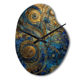 Blue And Gold Melodies Of Boho II - Asymmetric Metal Wall Clock