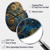 Blue And Gold Melodies Of Boho II - Asymmetric Metal Wall Clock