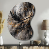 Gold And Black Expressions Of Freedom I - Asymmetric Metal Wall Clock