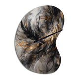 Gold And Black Expressions Of Freedom I - Asymmetric Metal Wall Clock
