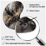 Gold And Black Expressions Of Freedom I - Asymmetric Metal Wall Clock