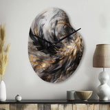 Gold And Black Expressions Of Freedom I - Asymmetric Metal Wall Clock