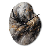 Gold And Black Expressions Of Freedom I - Asymmetric Metal Wall Clock