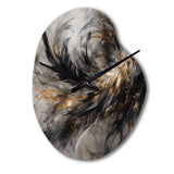 Gold And Black Expressions Of Freedom I - Asymmetric Metal Wall Clock