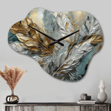 Silver And Gold Expressions Of Freedom I - Asymmetric Metal Wall Clock