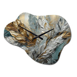 Silver And Gold Expressions Of Freedom I - Asymmetric Metal Wall Clock