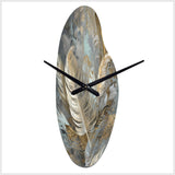Gold Feather Extravaganza V - Asymmetric Metal Wall Clock