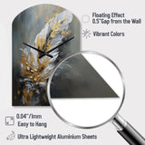 Gold Boho Chic Feathers IV - Asymmetric Metal Wall Clock
