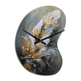 Gold Boho Chic Feathers IV - Asymmetric Metal Wall Clock