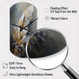 Gold Boho Chic Feathers IV - Asymmetric Metal Wall Clock