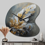 Gold Boho Chic Feathers IV - Asymmetric Metal Wall Clock