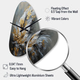 Gold Boho Chic Feathers IV - Asymmetric Metal Wall Clock