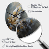 Gold Boho Chic Feathers IV - Asymmetric Metal Wall Clock