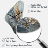 Gold Feather Wanderlust I - Asymmetric Metal Wall Clock