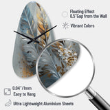 Gold Feather Wanderlust I - Asymmetric Metal Wall Clock