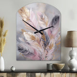 Pink Feather Wanderlust - Asymmetric Metal Wall Clock
