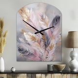 Pink Feather Wanderlust - Asymmetric Metal Wall Clock