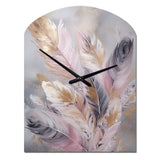 Pink Feather Wanderlust - Asymmetric Metal Wall Clock