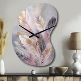 Pink Feather Wanderlust - Asymmetric Metal Wall Clock