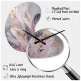 Pink Feather Wanderlust - Asymmetric Metal Wall Clock