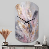 Pink Feather Wanderlust - Asymmetric Metal Wall Clock