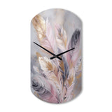Pink Feather Wanderlust - Asymmetric Metal Wall Clock