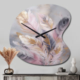 Pink Feather Wanderlust - Asymmetric Metal Wall Clock