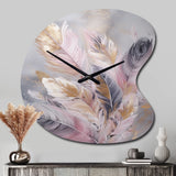 Pink Feather Wanderlust - Asymmetric Metal Wall Clock