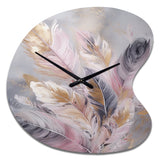 Pink Feather Wanderlust - Asymmetric Metal Wall Clock