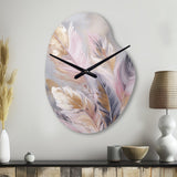 Pink Feather Wanderlust - Asymmetric Metal Wall Clock