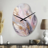 Pink Feather Wanderlust - Asymmetric Metal Wall Clock