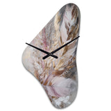 Pink Feather Boho Majesty I - Asymmetric Metal Wall Clock