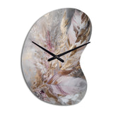 Pink Feather Boho Majesty I - Asymmetric Metal Wall Clock