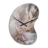 Pink Feather Boho Majesty I - Asymmetric Metal Wall Clock