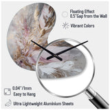 Pink Feather Boho Majesty I - Asymmetric Metal Wall Clock