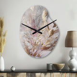 Pink Feather Boho Majesty I - Asymmetric Metal Wall Clock