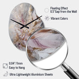 Pink Feather Boho Majesty I - Asymmetric Metal Wall Clock