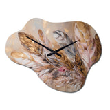 Gold Feather Boho Majesty - Asymmetric Metal Wall Clock