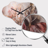 Gold Glamorous Feathers Of Boho Fantasy IV - Asymmetric Metal Wall Clock