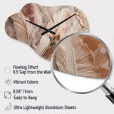 Gold Glamorous Feathers Of Boho Fantasy V - Asymmetric Metal Wall Clock