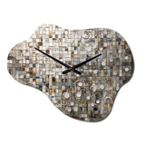 Brown And White Bohemian Medley - Asymmetric Metal Wall Clock