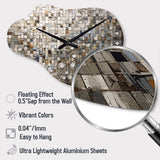 Brown And White Bohemian Medley - Asymmetric Metal Wall Clock