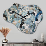 Blue And White Bohemian Medley - Asymmetric Metal Wall Clock