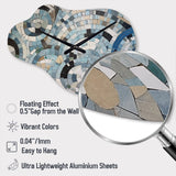 Blue And White Bohemian Medley - Asymmetric Metal Wall Clock