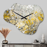 Yellow And Cream Bohemian Medley I - Asymmetric Metal Wall Clock